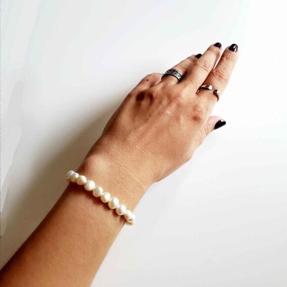 Fine Jewelry Natural Freshwater Baroque White Pearl Classy Bracelet NEW - Picture 7 of 7